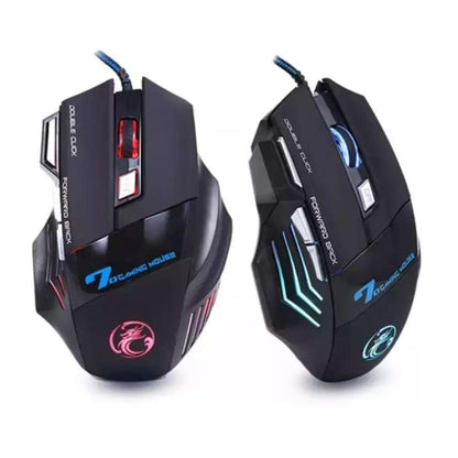 Mouse Led Rgb Raton Usb 2400dpi Negro Gamer