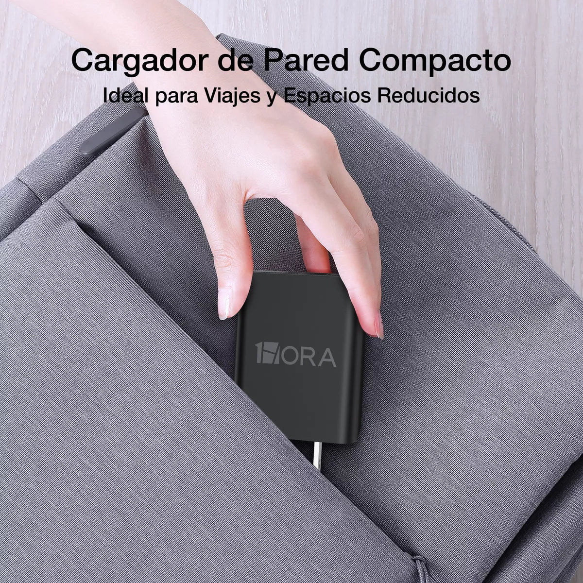 Cargador USB con cable Micro-USB Cargador Universal Carga Rápida Compatible Con Samsung Motorola Oppo 1Hora GAR064 negro