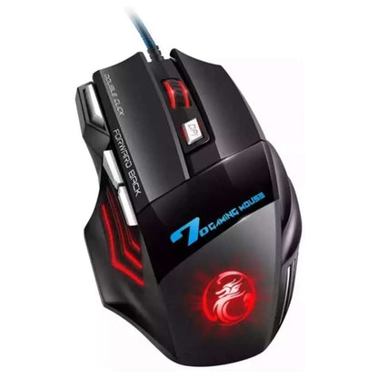 Mouse Led Rgb Raton Usb 2400dpi Negro Gamer