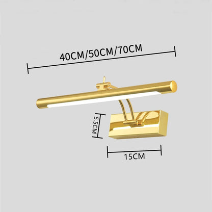 Lámpara de pared para baño LED moderna, impermeable, de acero inoxidable, L40/55/70CM, aplique de espejo interior, accesorio de luces de pared para tocador con interruptor