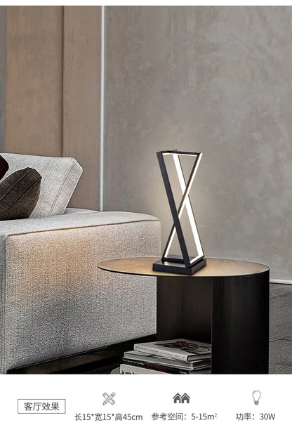 Modern Minimalist LED Table Lamp Nordic Creative Bedroom Bedside Table Table Light Plug-In Living Room Study Office Reading Lamp