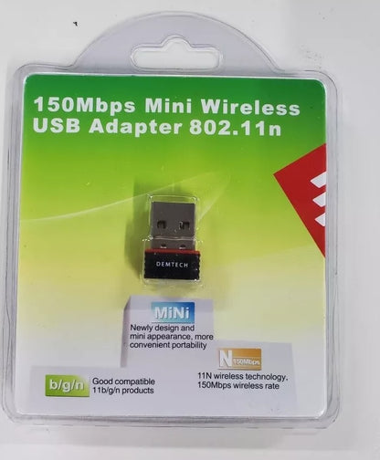 Usb Wifi Nano Adapter Antenna 100m 150mbps 802.11b/g/n - Demsaimp